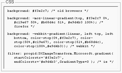 Exemple de code CSS généré