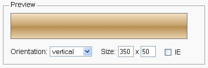 Prévisualisation du dégradé avec édition des réglages