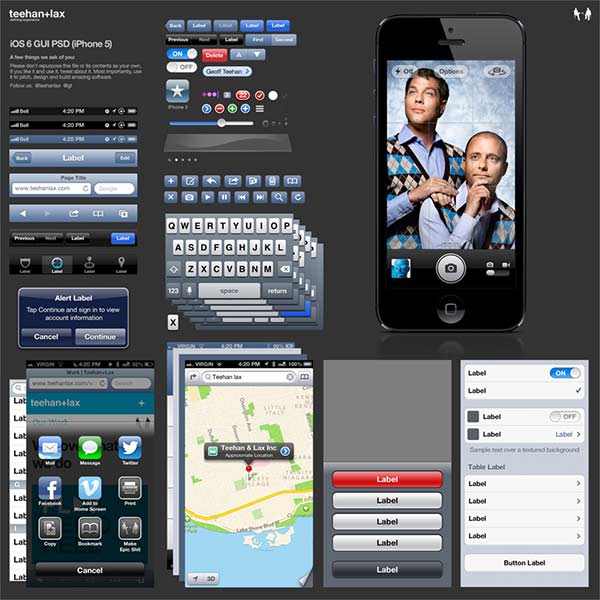 iPhone 5 (iOS 6) GUI PSD