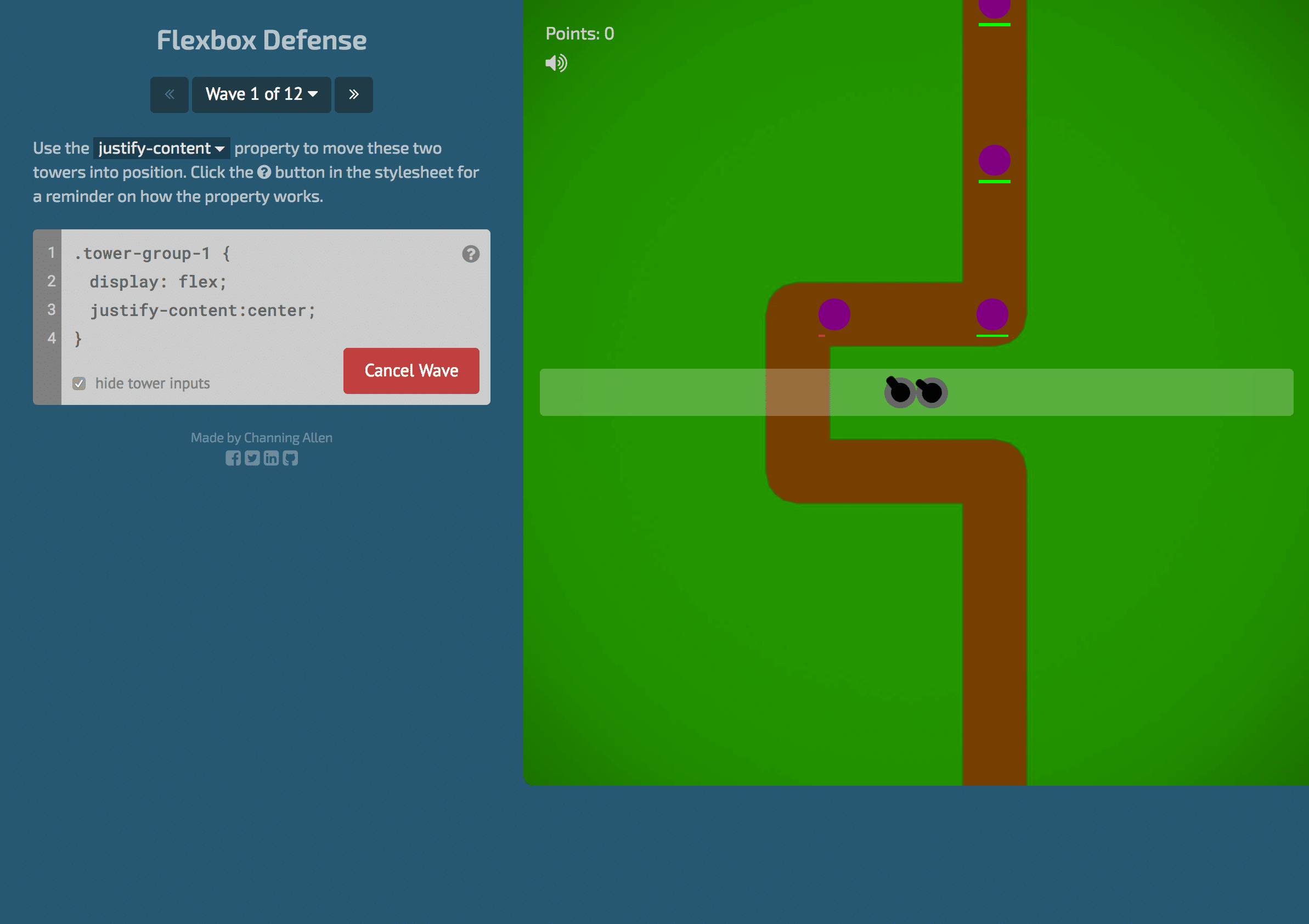 Flexbox defense Game