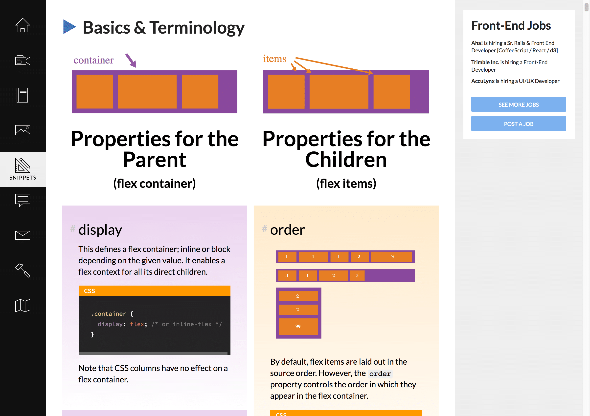 CSS tricks Guide to Flexbox on CSS tricks