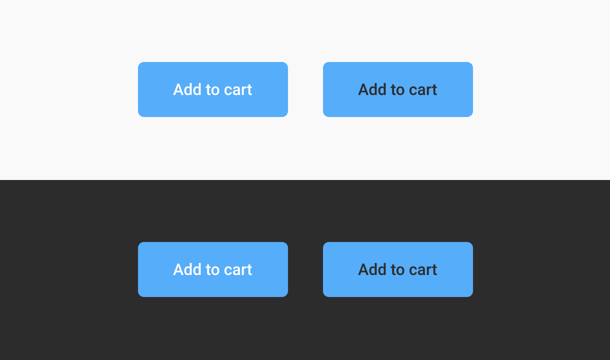 Two buttons next to each other, one with white text on blue background, one with dark text on the same blue