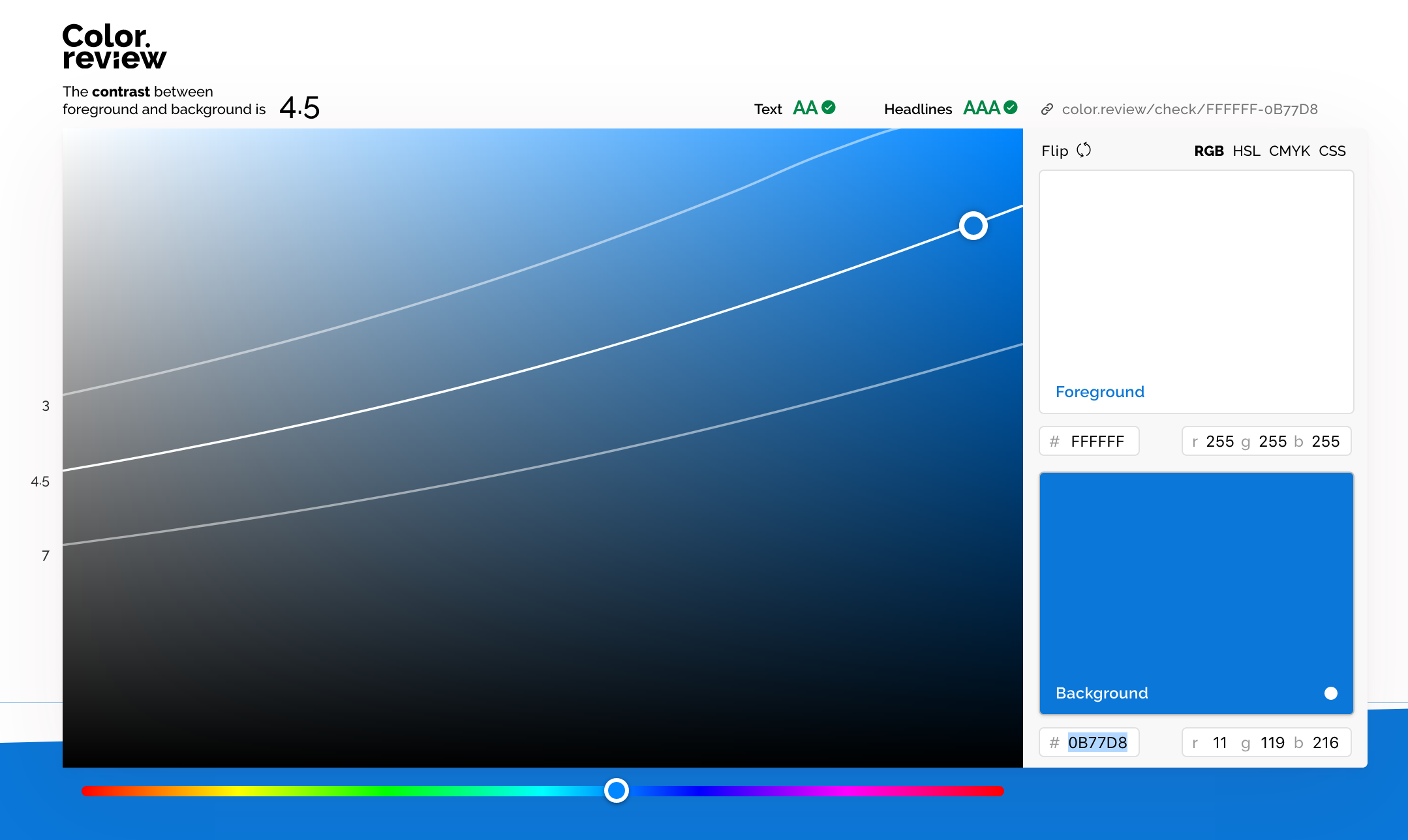 Color Review Contrast Tool