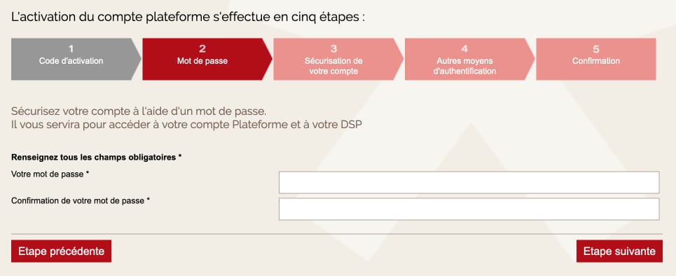 Etape du mot de passe à l'aveugle