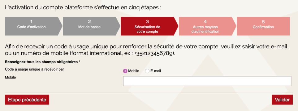 Demande de numéro de téléphone