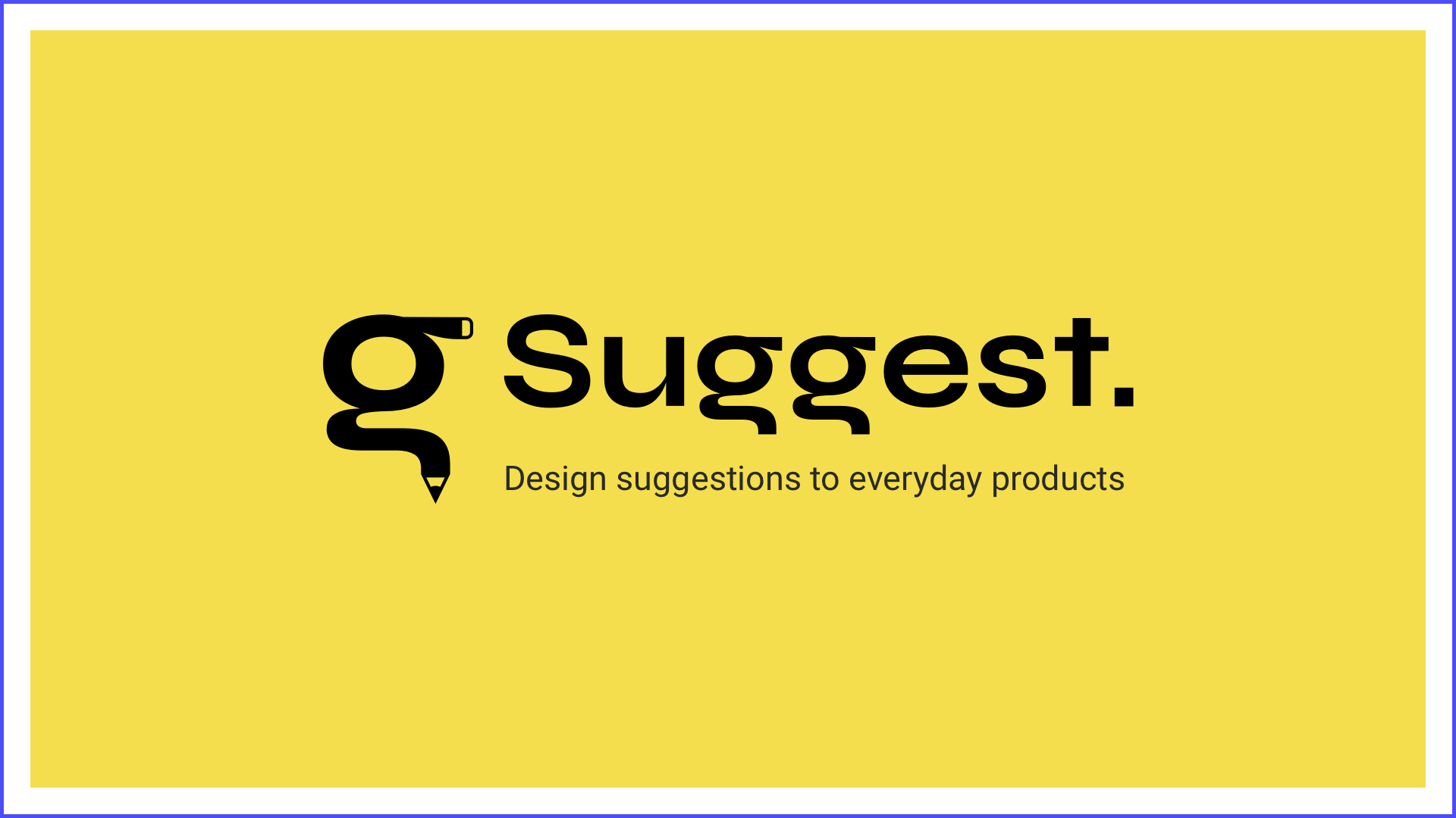 Suggest. Suggestions de design sur des produits du quotidien - Logo